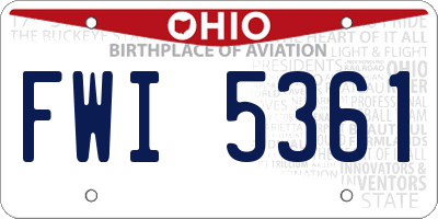 OH license plate FWI5361