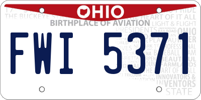 OH license plate FWI5371