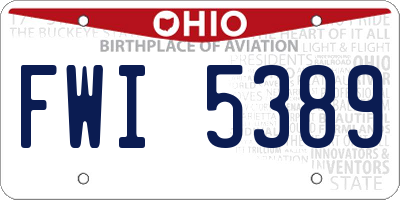OH license plate FWI5389