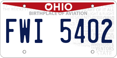 OH license plate FWI5402