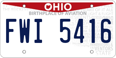 OH license plate FWI5416