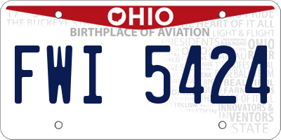 OH license plate FWI5424