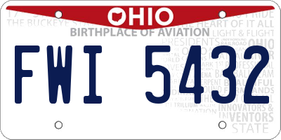 OH license plate FWI5432