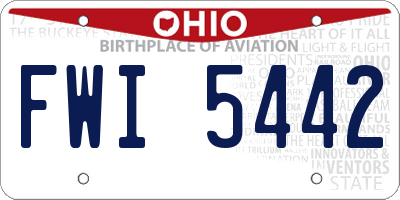 OH license plate FWI5442