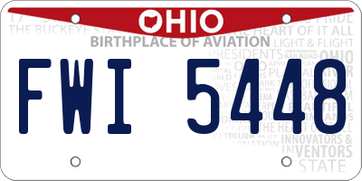OH license plate FWI5448