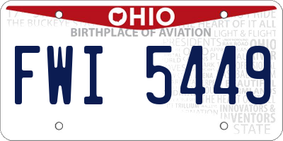 OH license plate FWI5449