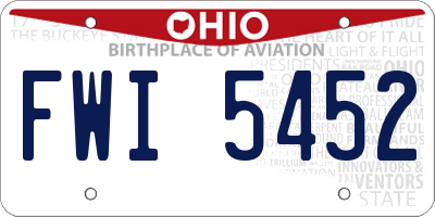 OH license plate FWI5452