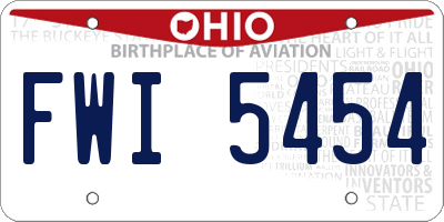 OH license plate FWI5454