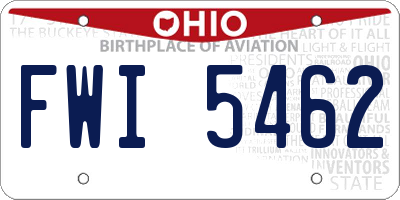 OH license plate FWI5462