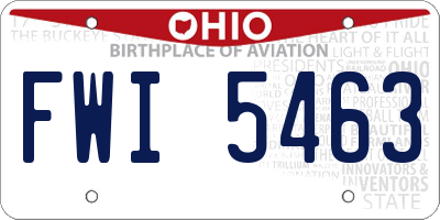 OH license plate FWI5463