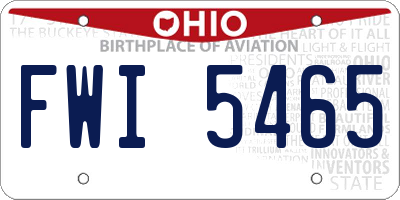 OH license plate FWI5465