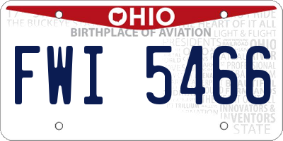 OH license plate FWI5466