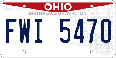 OH license plate FWI5470