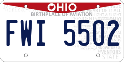 OH license plate FWI5502
