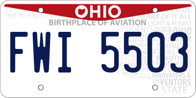OH license plate FWI5503