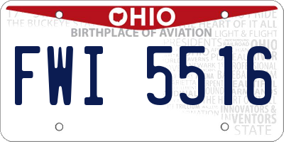 OH license plate FWI5516