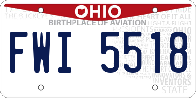 OH license plate FWI5518