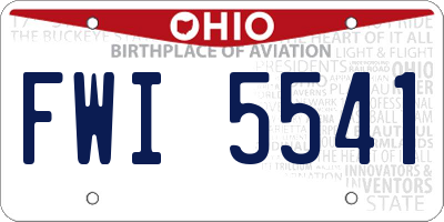 OH license plate FWI5541