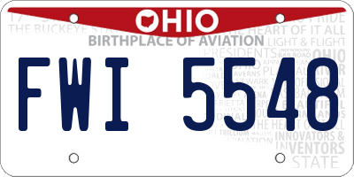OH license plate FWI5548