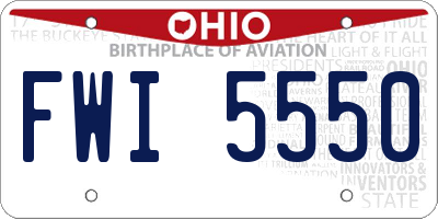 OH license plate FWI5550