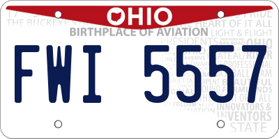OH license plate FWI5557