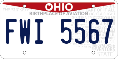 OH license plate FWI5567