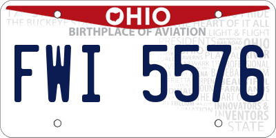 OH license plate FWI5576