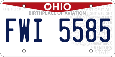 OH license plate FWI5585