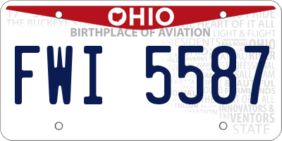OH license plate FWI5587