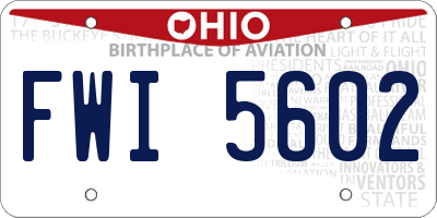 OH license plate FWI5602