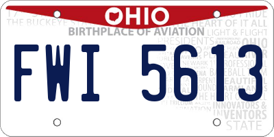 OH license plate FWI5613