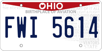 OH license plate FWI5614