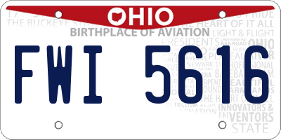 OH license plate FWI5616