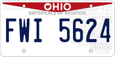 OH license plate FWI5624