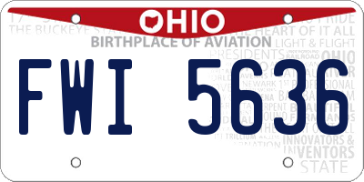 OH license plate FWI5636