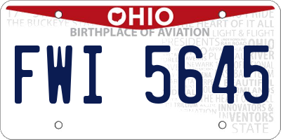 OH license plate FWI5645