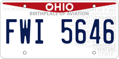 OH license plate FWI5646