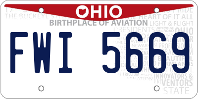 OH license plate FWI5669