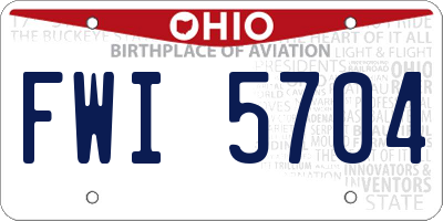OH license plate FWI5704