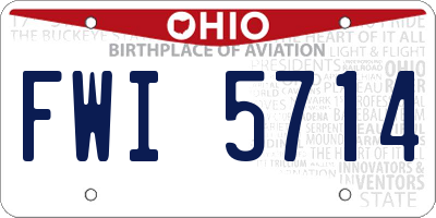 OH license plate FWI5714