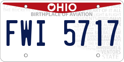 OH license plate FWI5717