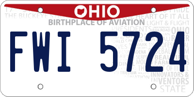OH license plate FWI5724