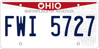 OH license plate FWI5727