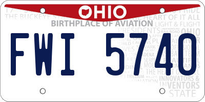 OH license plate FWI5740