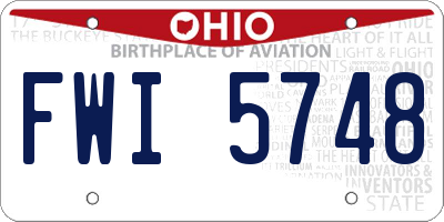 OH license plate FWI5748