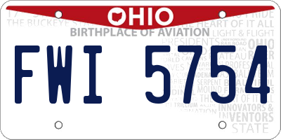 OH license plate FWI5754