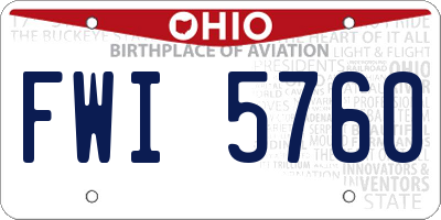OH license plate FWI5760