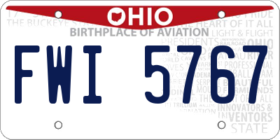 OH license plate FWI5767