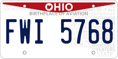 OH license plate FWI5768