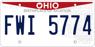 OH license plate FWI5774
